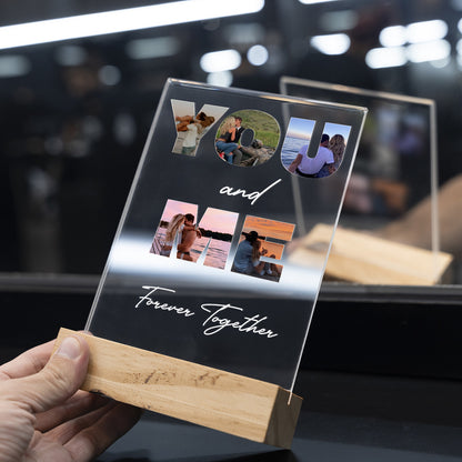 Personalized Transparent Plaque You and Me with Photos
