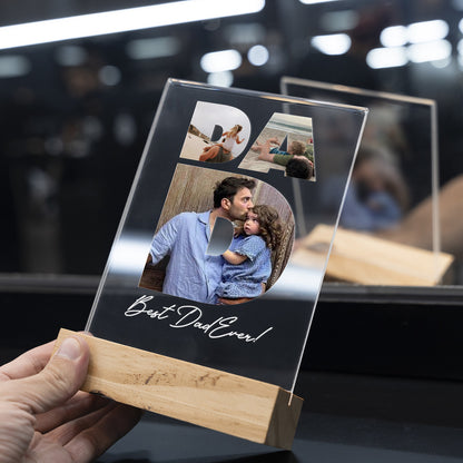 Personalized Transparent Plaque with Dad Photo Collage
