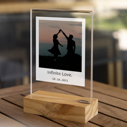 Personalized Transparent Plaque with Polaroid Photo
