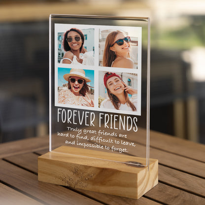 Personalized Transparent Plaque Friends Collage with Four Photos