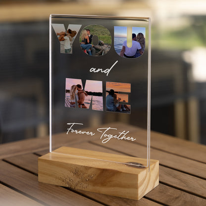 Personalized Transparent Plaque You and Me with Photos