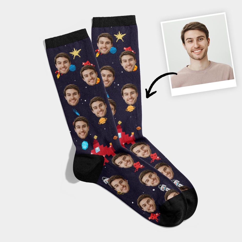 Personalized Space Retro Game Socks