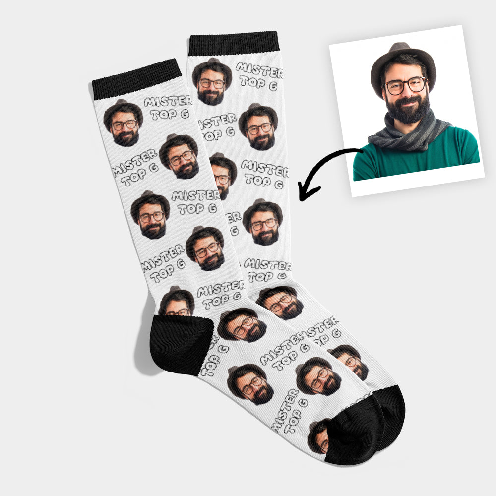 Personalized Photo Socks with Text