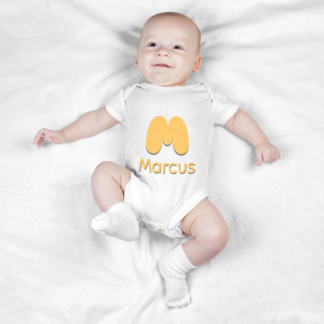 Personalized Baby Bodysuit Onesie For Newborn With Name And Initial