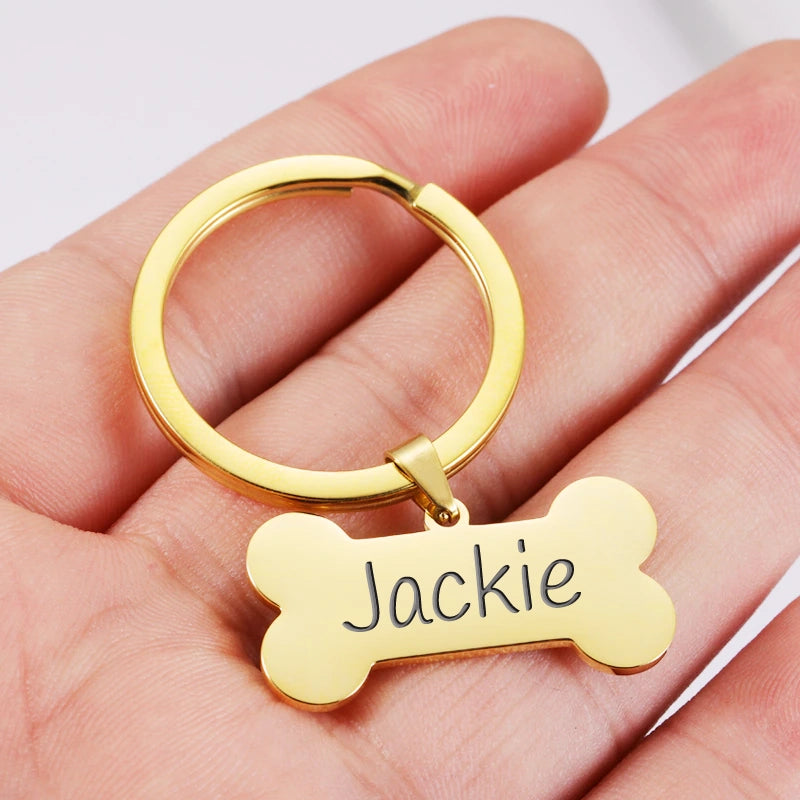 Personalized Engraved Dog Bone Keychain