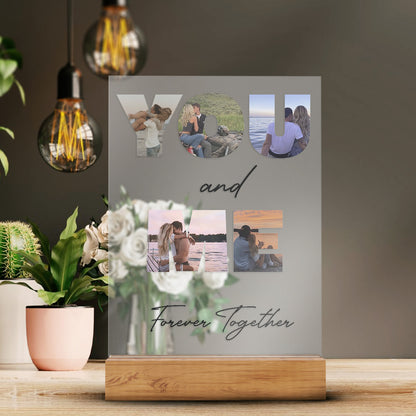 Personalized Transparent Plaque You and Me with Photos