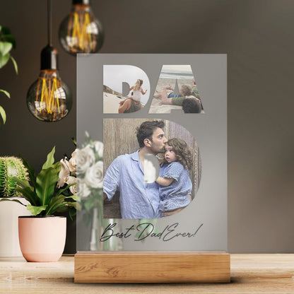 Personalized Transparent Plaque with Dad Photo Collage