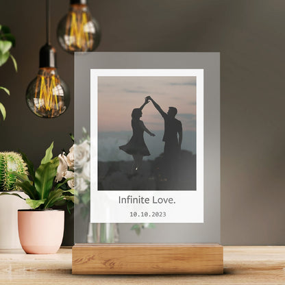 Personalized Transparent Plaque with Polaroid Photo