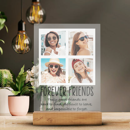 Personalized Transparent Plaque Friends Collage with Four Photos