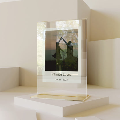 Personalized Transparent Plaque with Polaroid Photo