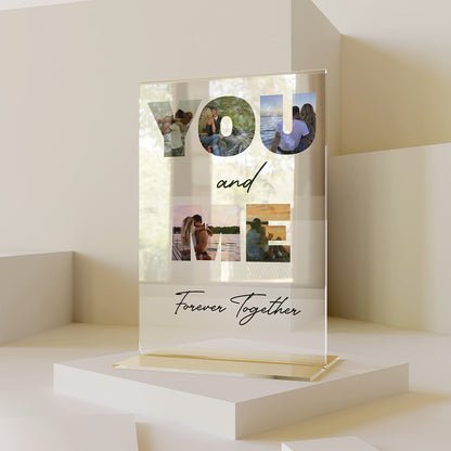 Personalized Transparent Plaque You and Me with Photos