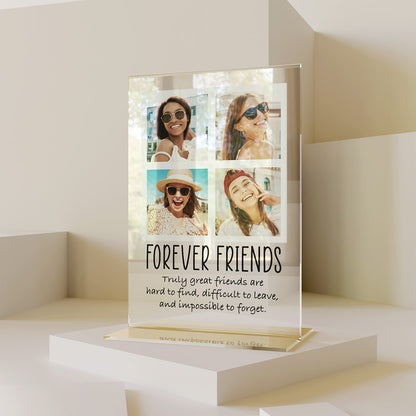 Personalized Transparent Plaque Friends Collage with Four Photos