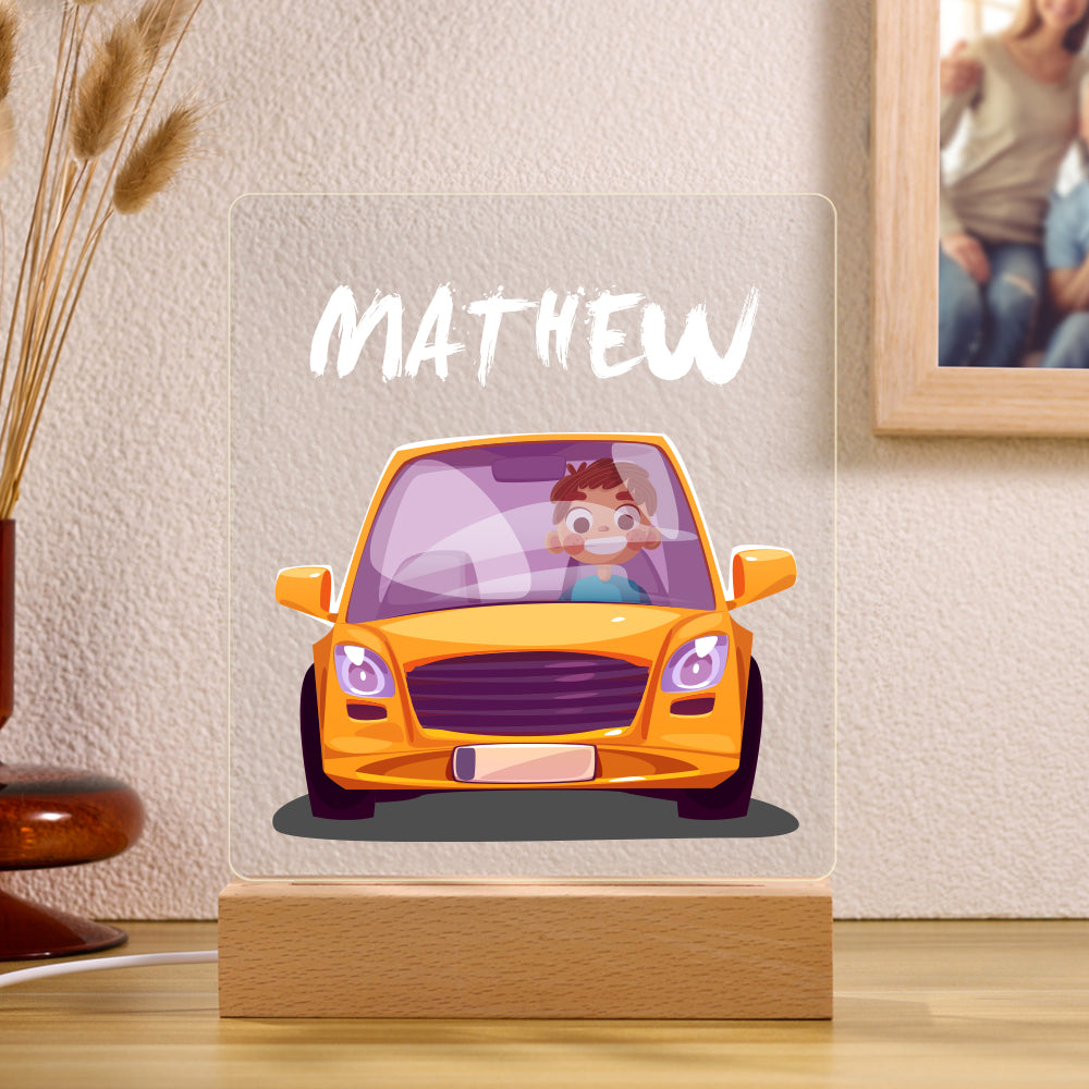 Personalized LED Car Lamp Kids Night Light With Name