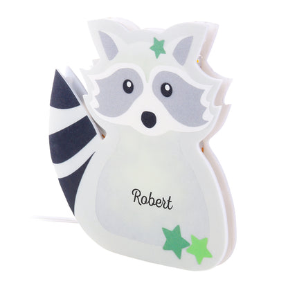 Personalized LED Raccoon Lamp Kids Night Light With Name