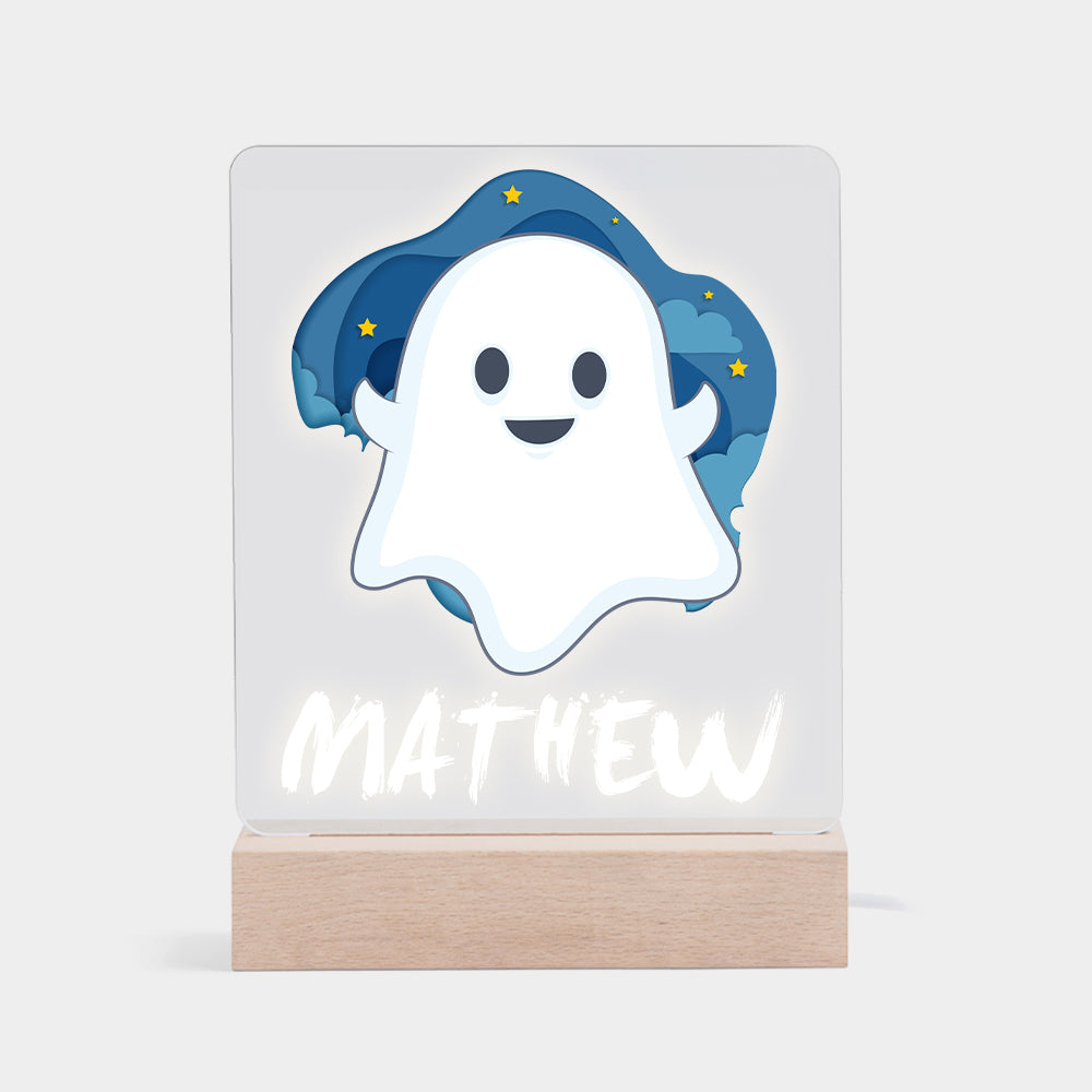 Personalized LED Ghost Lamp Kids Night Light With Name