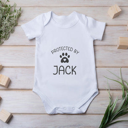 Personalized Baby Bodysuit Onesie For Newborn Dog Paw