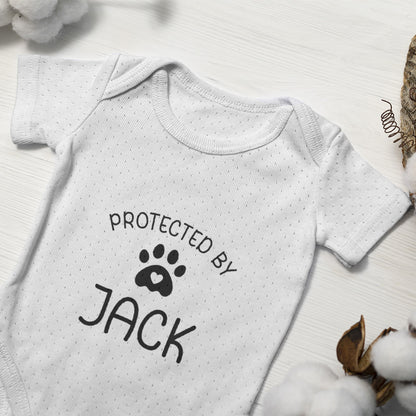 Personalized Baby Bodysuit Onesie For Newborn Dog Paw