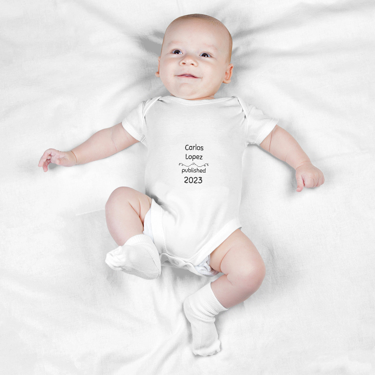 Personalized Baby Bodysuit Onesie For Newborn With Name And Date