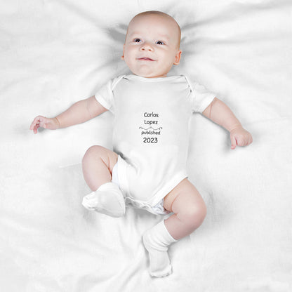 Personalized Baby Bodysuit Onesie For Newborn With Name And Date