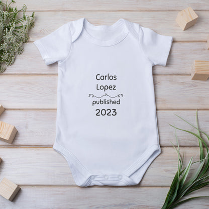 Personalized Baby Bodysuit Onesie For Newborn With Name And Date