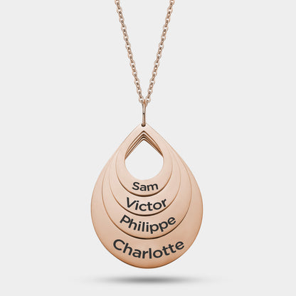 Personalized Droplet Family Necklace with Names