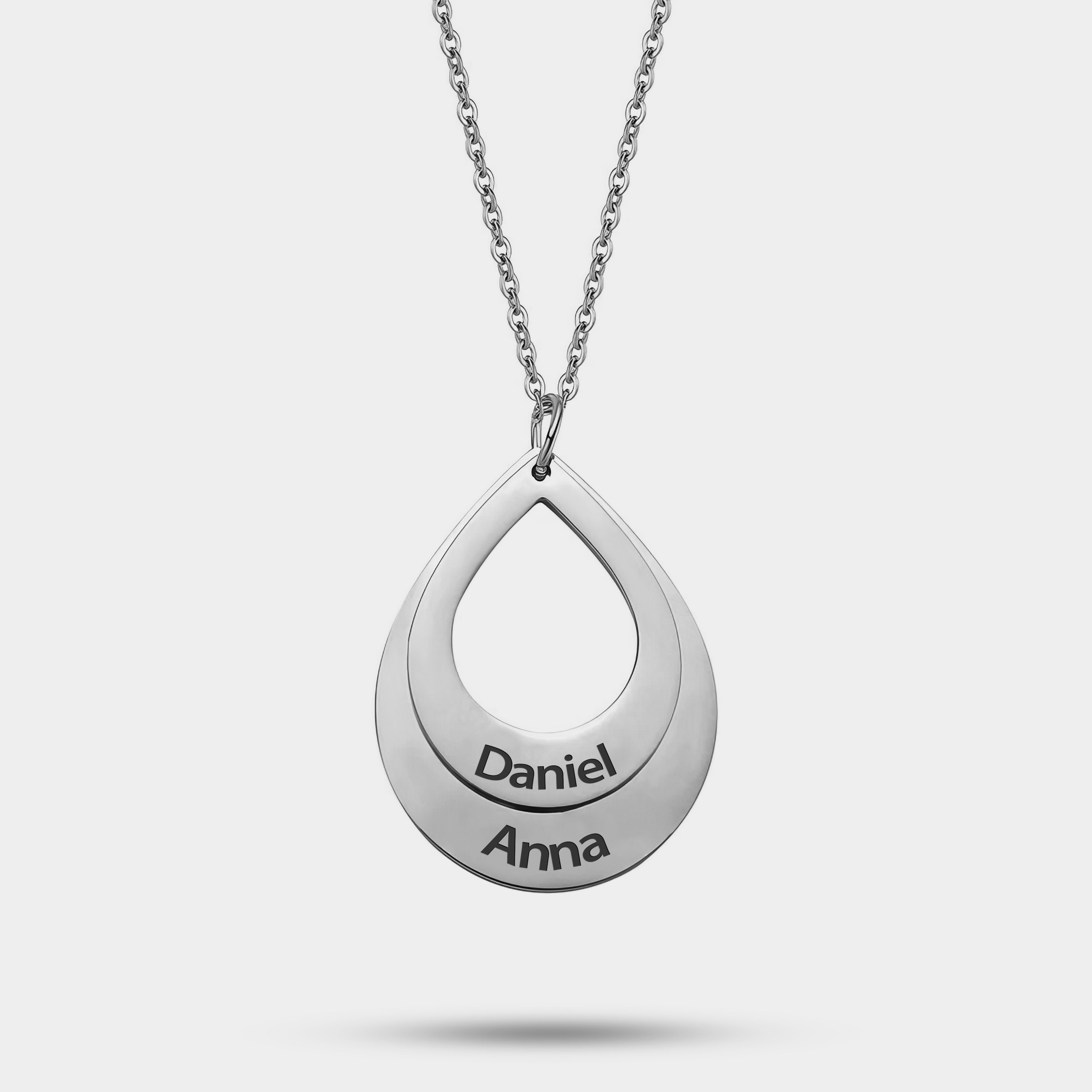 Personalized Droplet Family Necklace with Names
