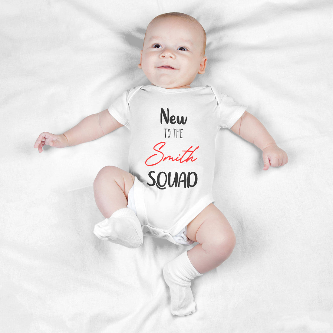 Personalized Baby Bodysuit Onesie For Newborn Squad With Name