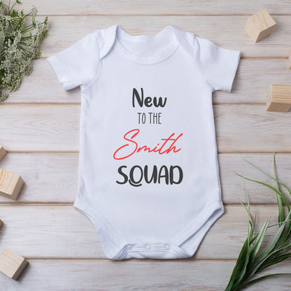 Personalized Baby Bodysuit Onesie For Newborn Squad With Name
