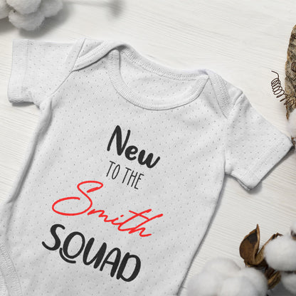 Personalized Baby Bodysuit Onesie For Newborn Squad With Name
