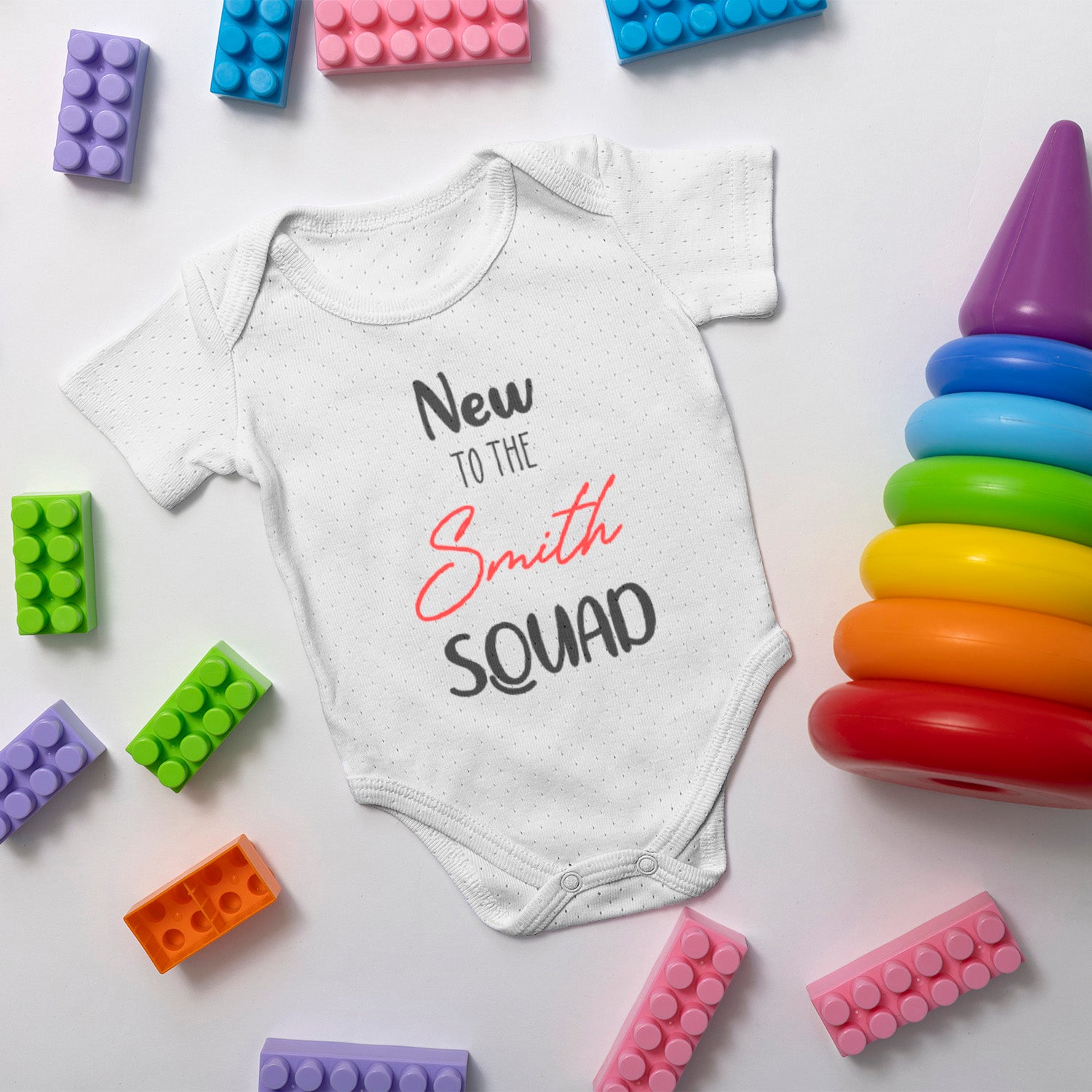 Personalized Baby Bodysuit Onesie For Newborn Squad With Name