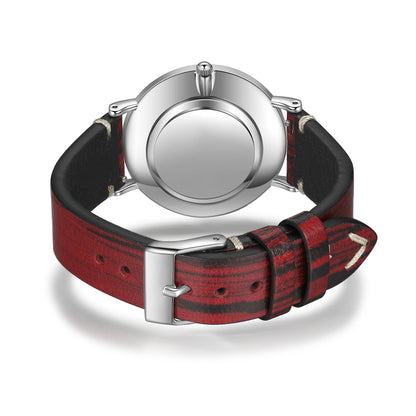 Custom Photo Watch Brown Leather Wristband