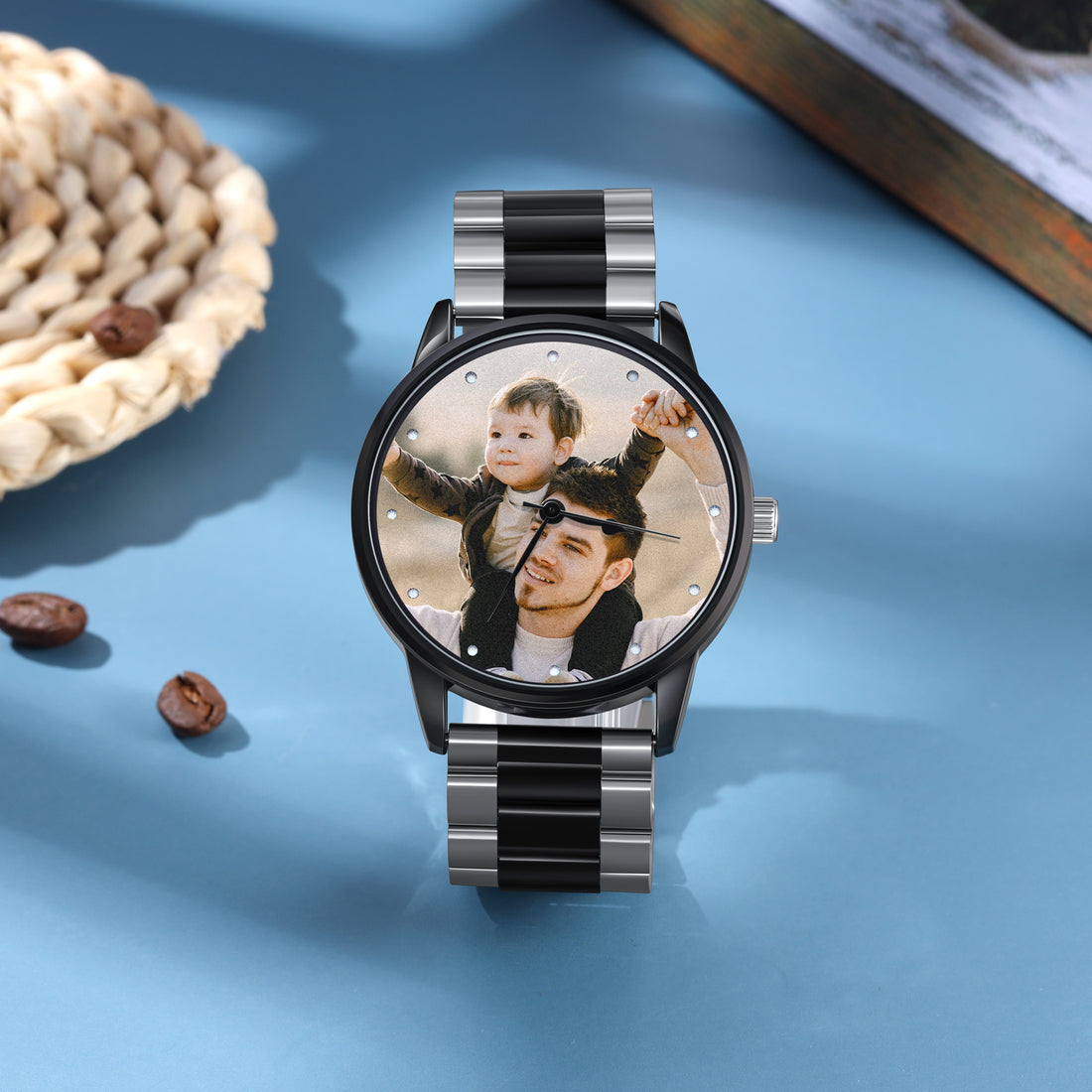 Custom Photo Watch Stainless Steel Wristband For Men