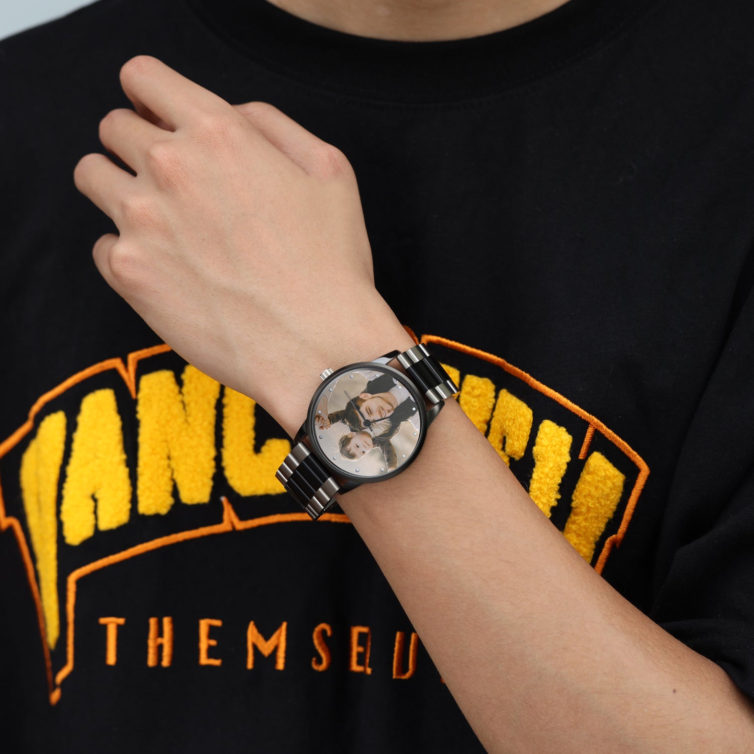 Custom Photo Watch Stainless Steel Wristband For Men