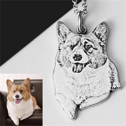Personalized Necklace with Engraved Pet Photo
