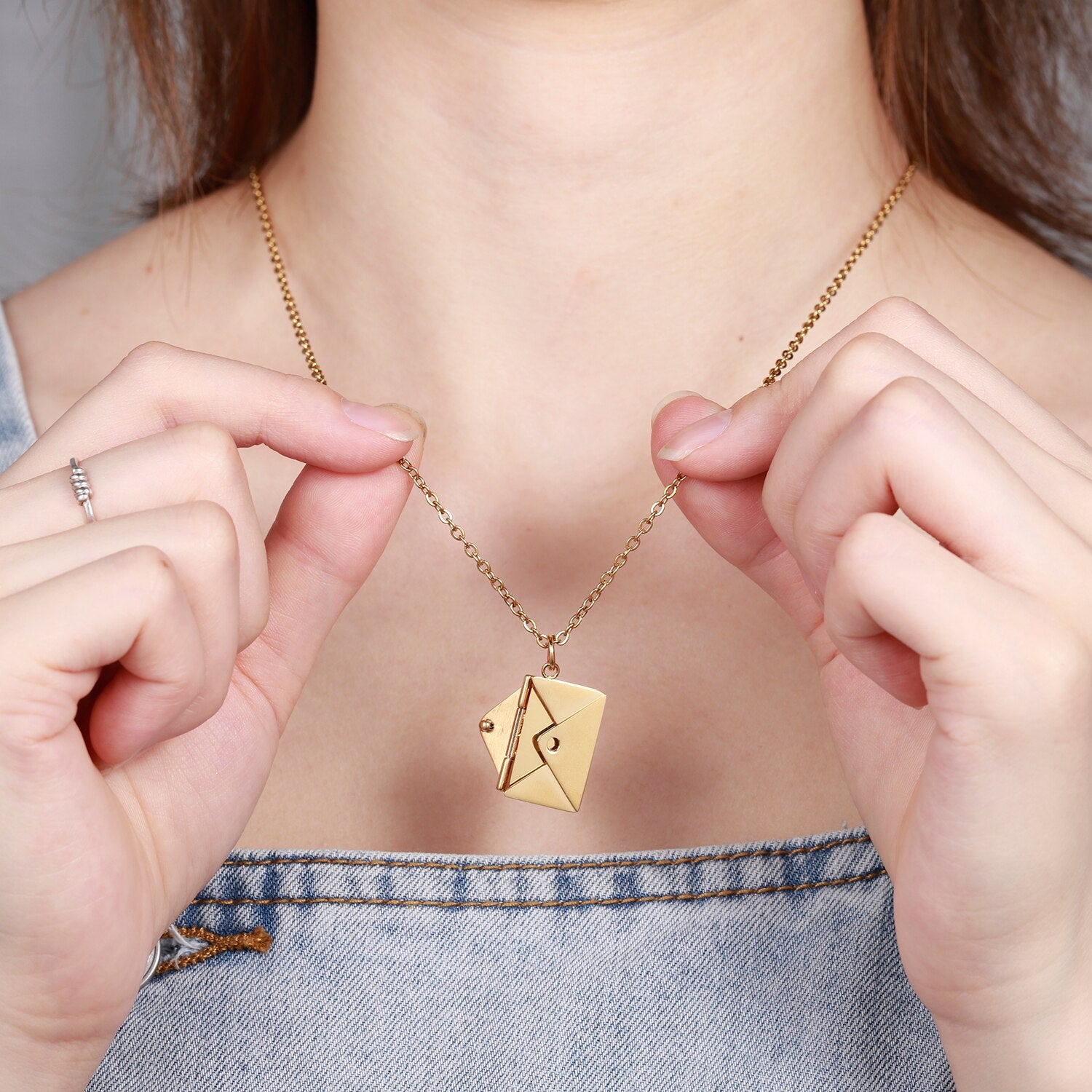Personalized Letter Envelope Necklace