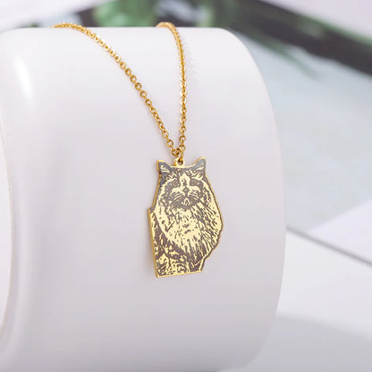Personalized Necklace with Engraved Pet Photo