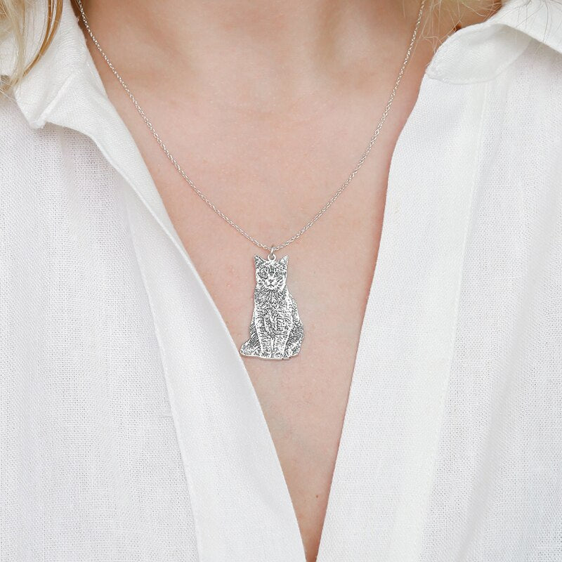 Personalized Necklace with Engraved Pet Photo