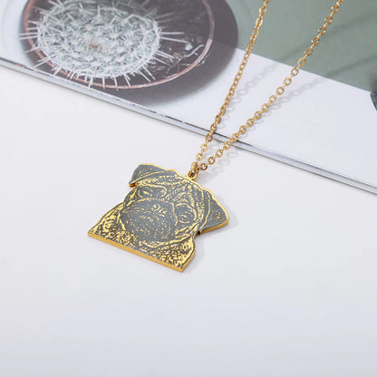 Personalized Necklace with Engraved Pet Photo