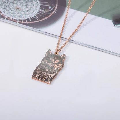 Personalized Necklace with Engraved Pet Photo
