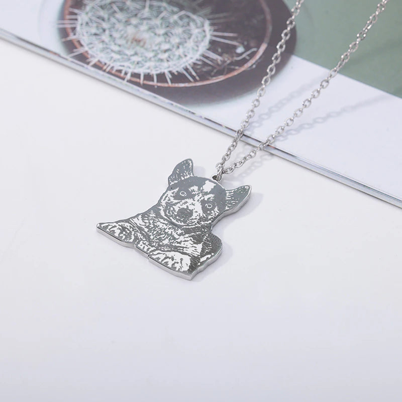Personalized Necklace with Engraved Pet Photo