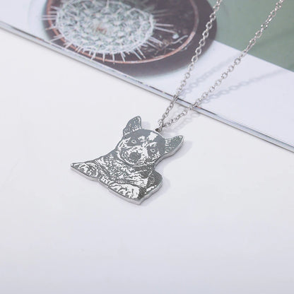 Personalized Necklace with Engraved Pet Photo