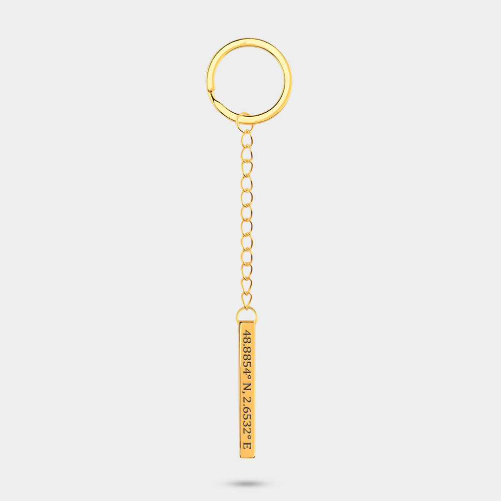 Keychain Coordinates gold