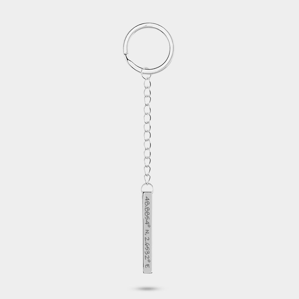 Keychain Coordinates silver