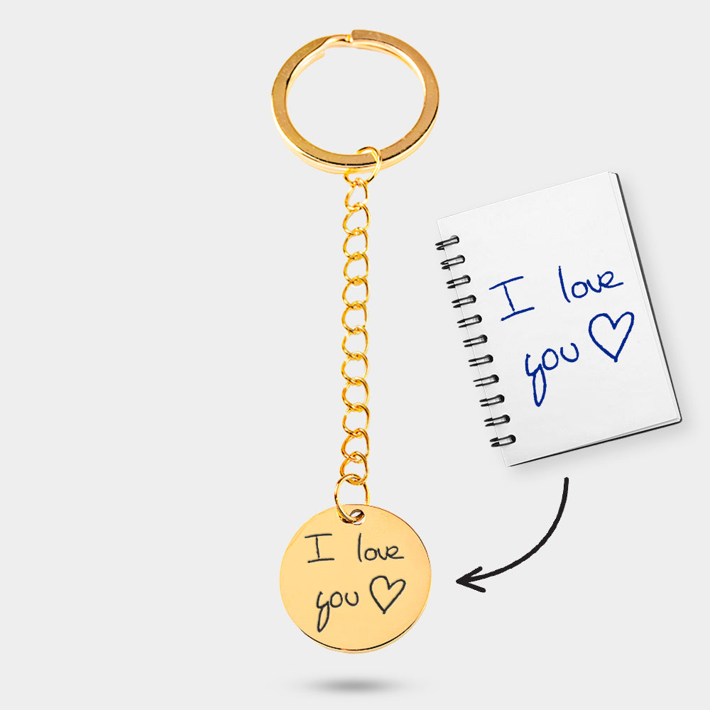Keychain Handwritten Message gold