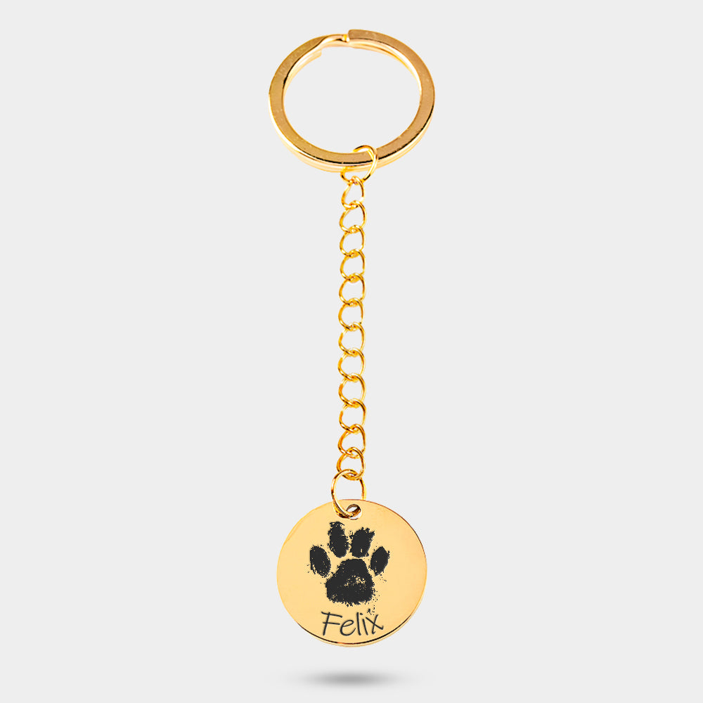 Keychain Pet Paw gold