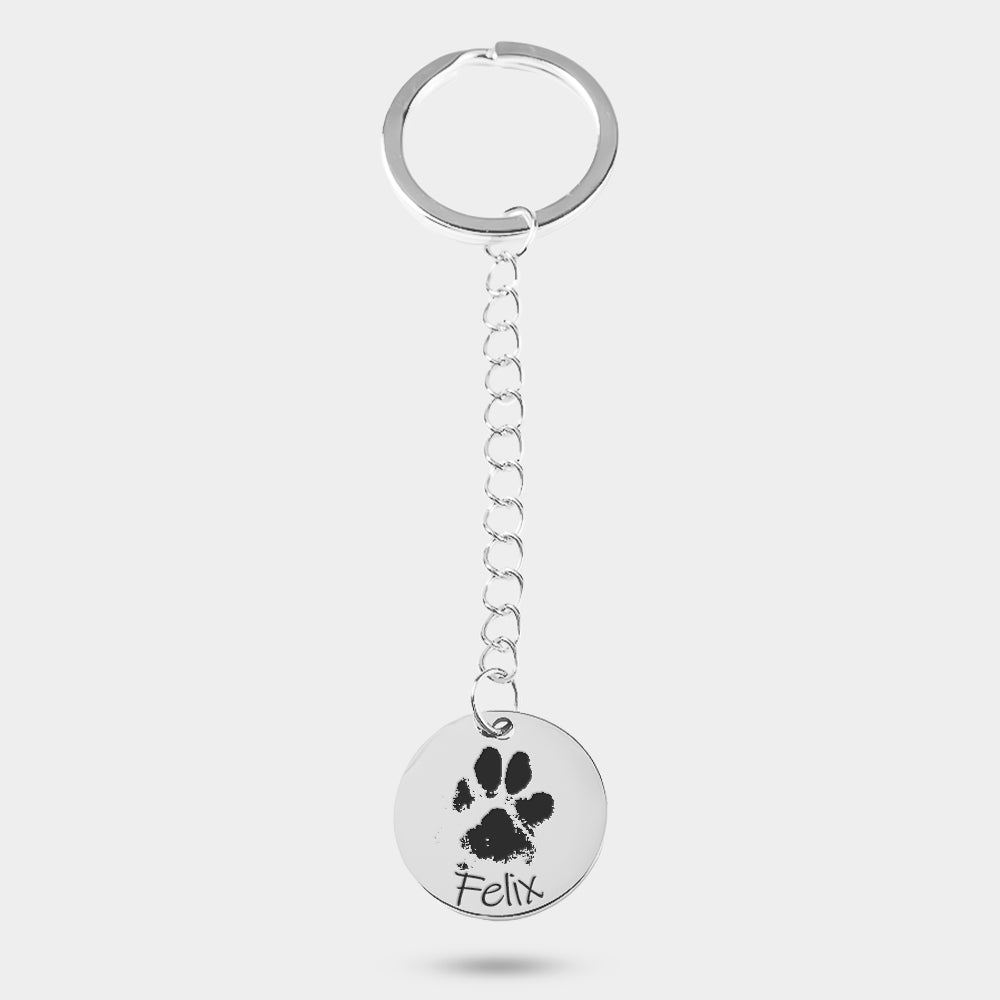 Keychain Pet Paw silver