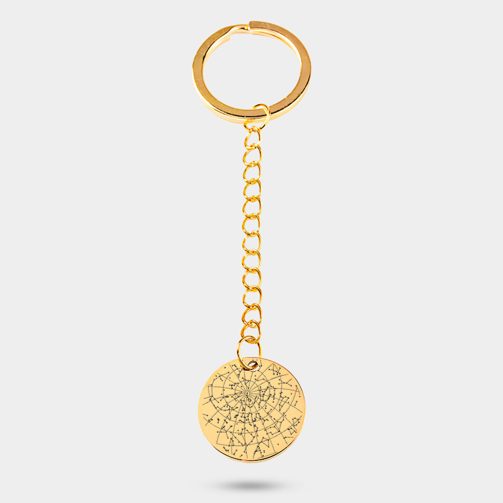 Keychain Star Map Gold