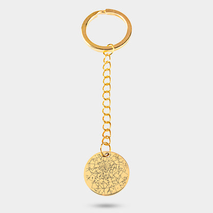 Keychain Star Map Gold