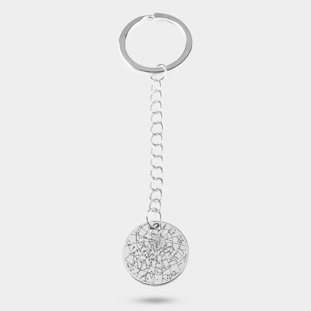 Keychain Star Map Silver