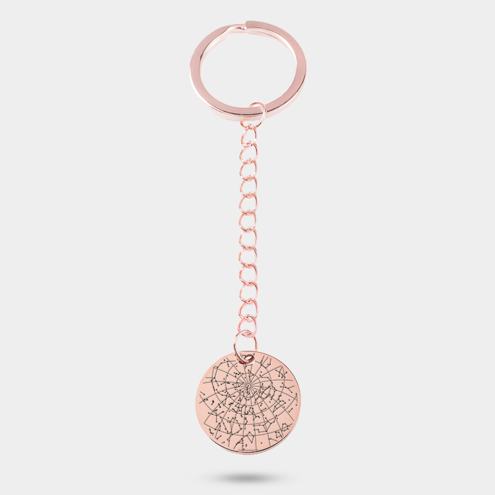 Keychain Star Map Rose Gold